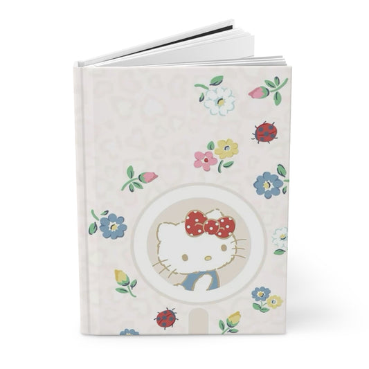 Cute Floral Hello Kitty Hardcover Journal, Writing Notebook, Gift for Her, Hello Kitty Journal, School Supplies, Plan Your Dreams