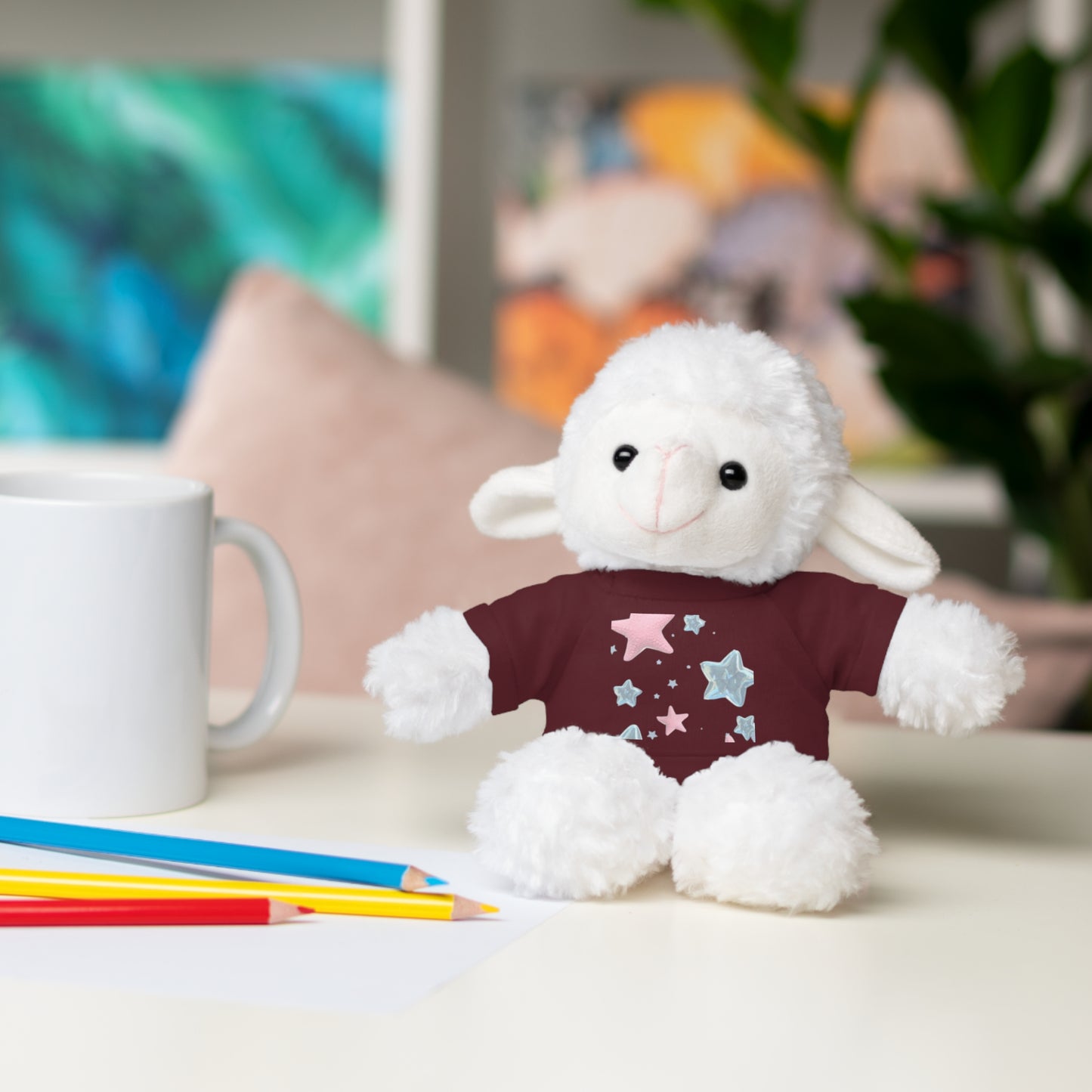 Adorable Stuffed Bear with Tee, Cute Gift for Kids, Soft Plush Toy for Birthdays, Nursery Decor, Cuddle Buddies
