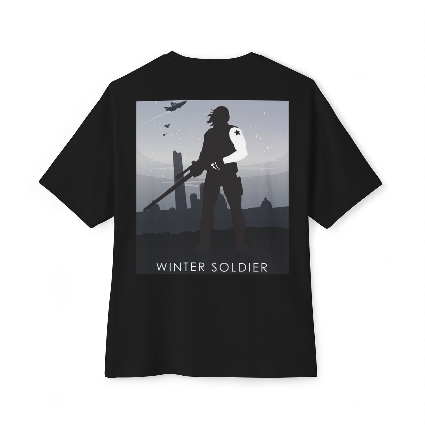 Marvel and Winter Soldier Graphic Oversized Tee, Casual Wear, Superhero Fan Tee, Gift for Him/Her, Comic Con Apparel