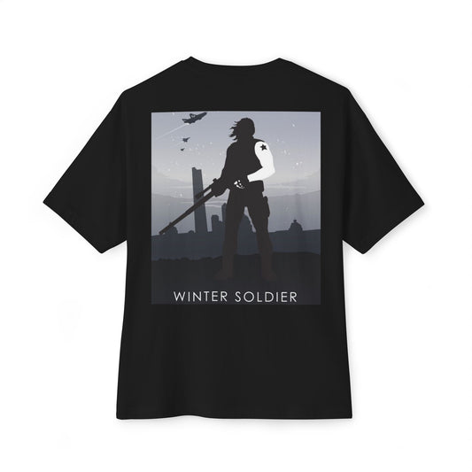 Marvel and Winter Soldier Graphic Oversized Tee, Casual Wear, Superhero Fan Tee, Gift for Him/Her, Comic Con Apparel