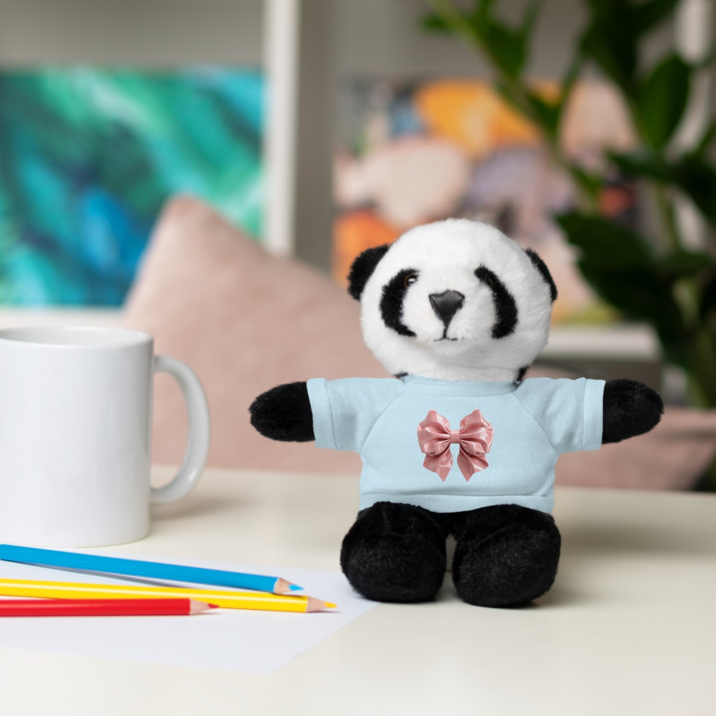 Adorable Customizable Stuffed Animal with Tee, Perfect Gift for Kids, Plush Toy for Birthdays, Baby Shower, Holiday Present, Cuddly Friend