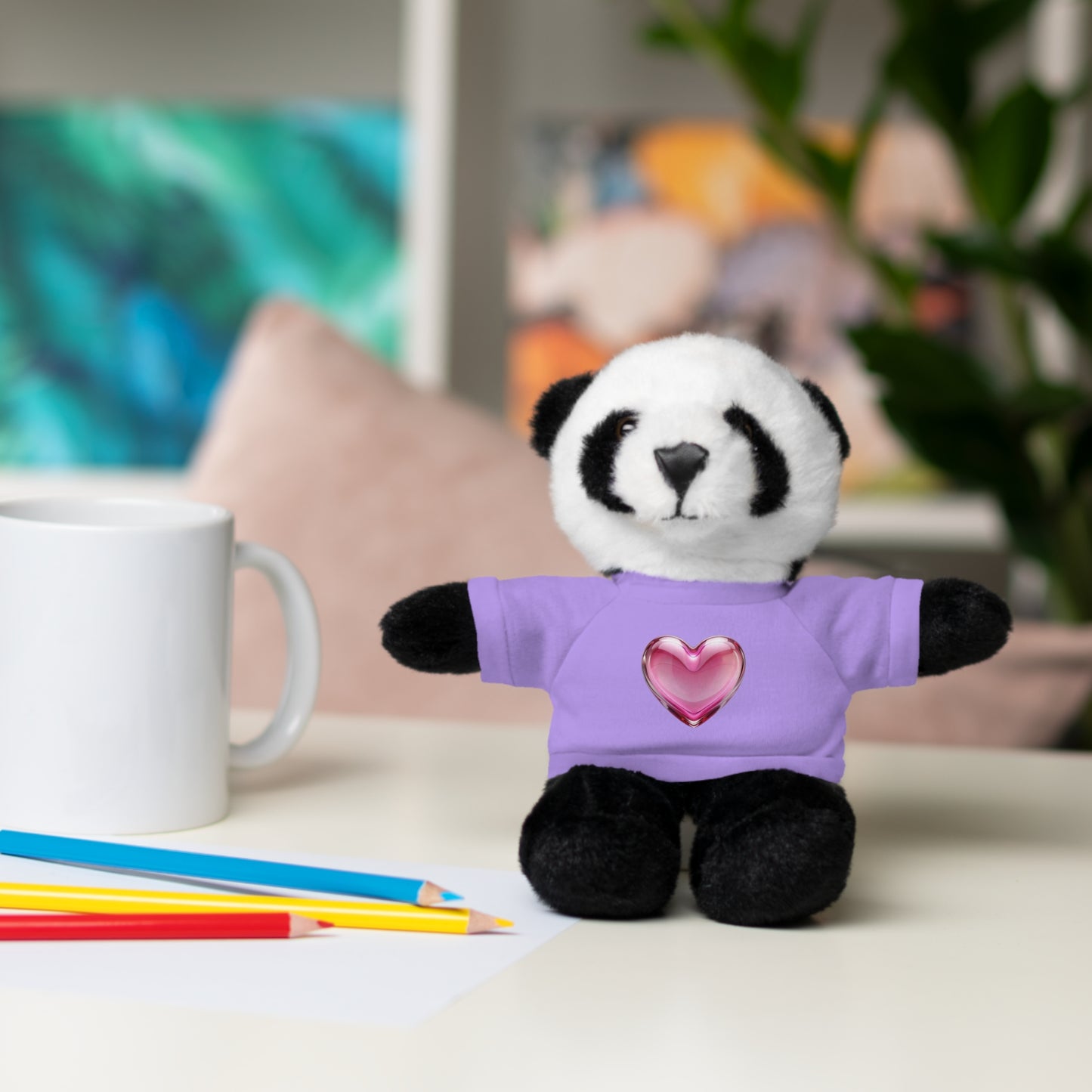 Adorable Stuffed Animal with Heart Tee, Perfect Gift for Kids, Birthdays, Baby Showers, or Just Because