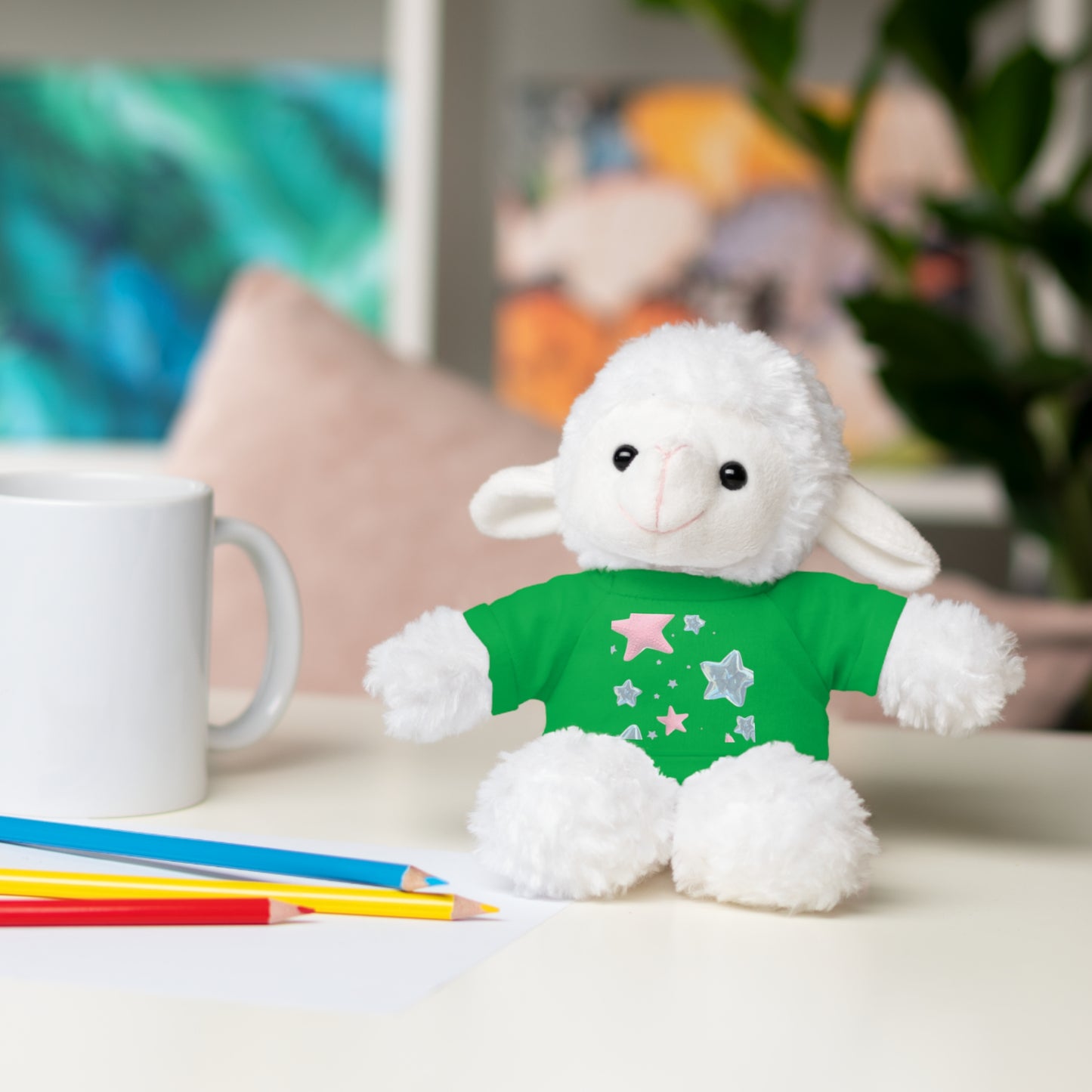 Adorable Stuffed Bear with Tee, Cute Gift for Kids, Soft Plush Toy for Birthdays, Nursery Decor, Cuddle Buddies