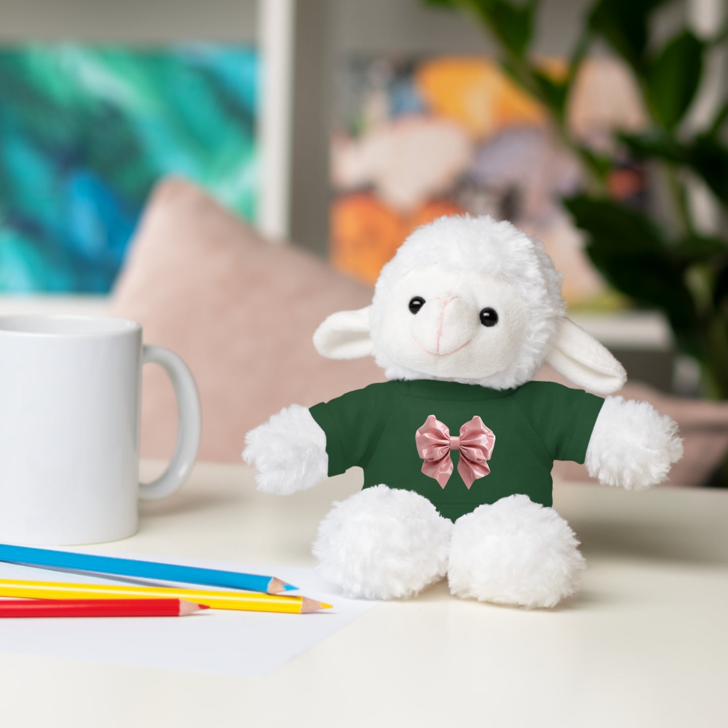 Adorable Customizable Stuffed Animal with Tee, Perfect Gift for Kids, Plush Toy for Birthdays, Baby Shower, Holiday Present, Cuddly Friend