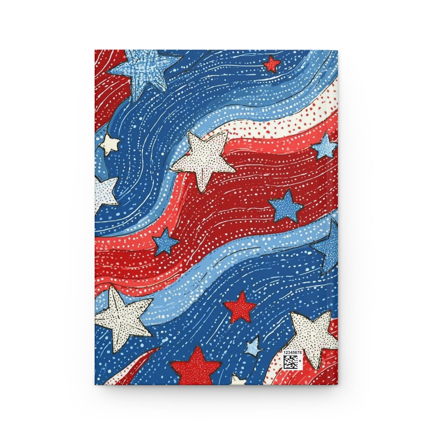 Patriotic Hardcover Journal, Starry Blue Red Journal, USA Themed Writing Notebook, Perfect for Fourth of July, Memorial Day, Gifts