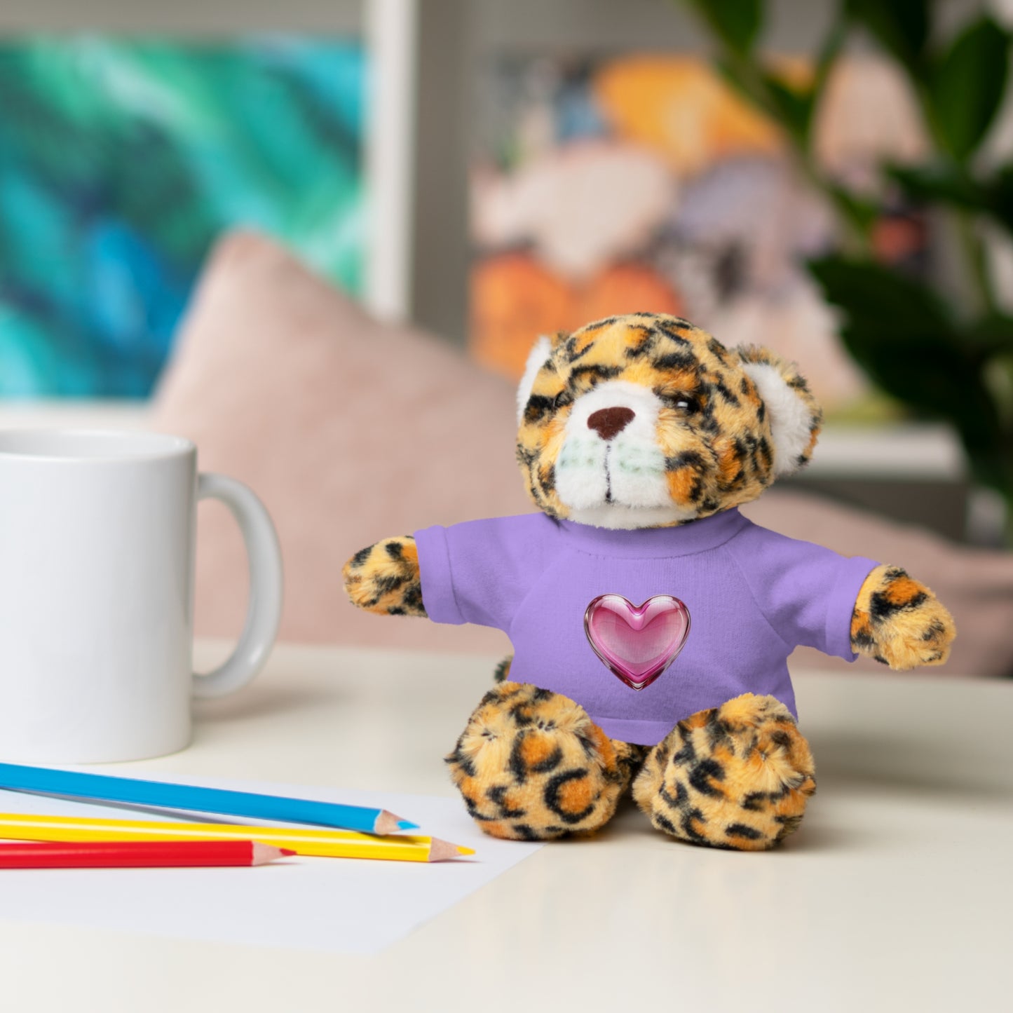 Adorable Stuffed Animal with Heart Tee, Perfect Gift for Kids, Birthdays, Baby Showers, or Just Because