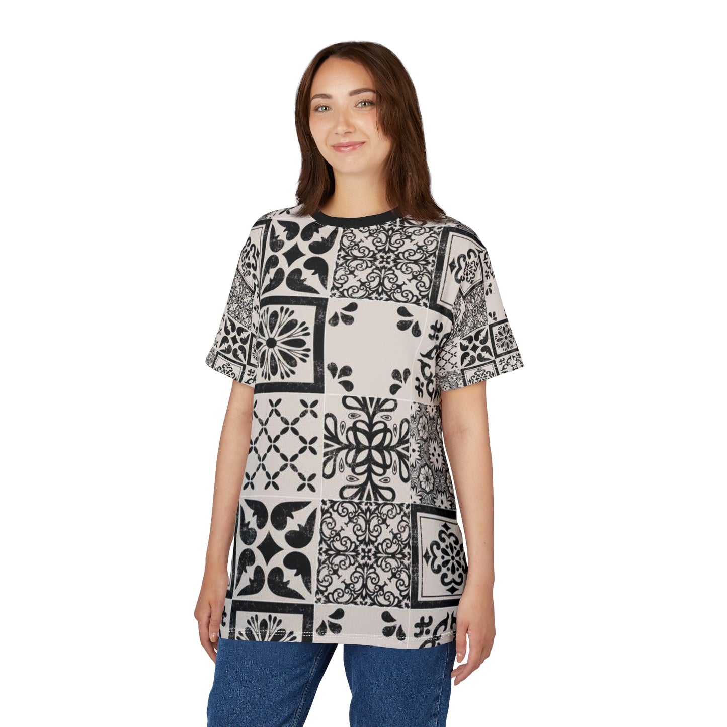 Bohemian Scandinavian Print Unisex Tee, Chic Graphic T-Shirt, Trendy Casual Top, Gift for Art Lovers, Stylish Everyday Wear, Unique Fashion Statement