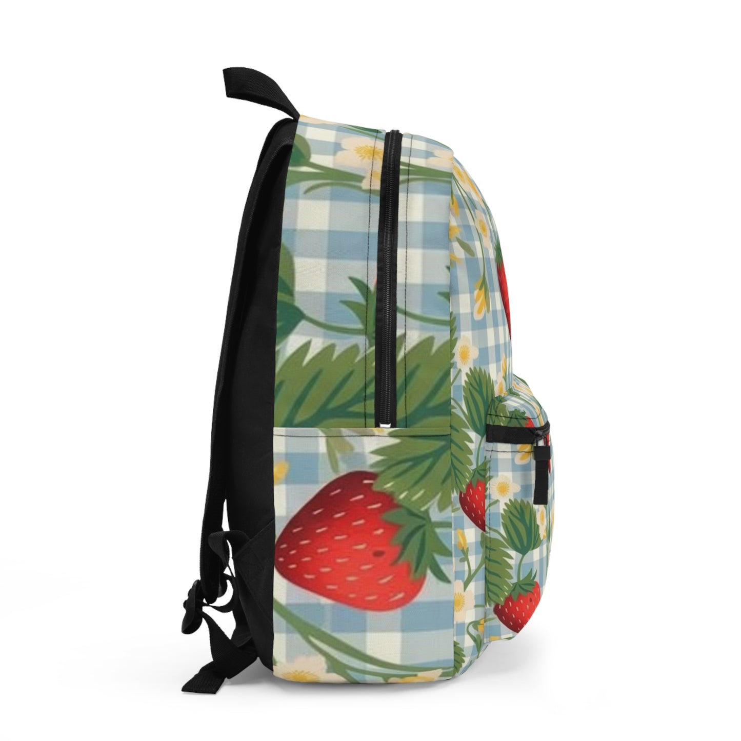 Strawberry Floral Backpack, Cute School Bag, Retro Style Handbag, Summer Travel Pack, Gift for Students
