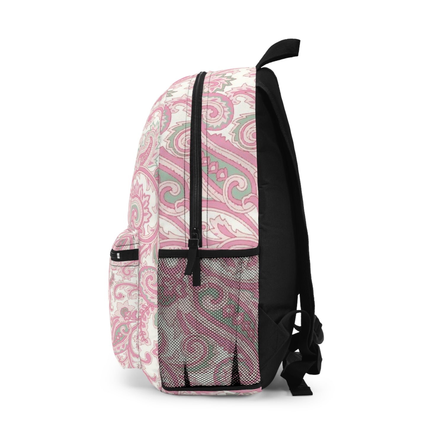 Chic Scandinavian Backpack for Everyday Use, Cute School Bag, Travel Backpack, Vintage Style Rucksack, Pink Paisley Design