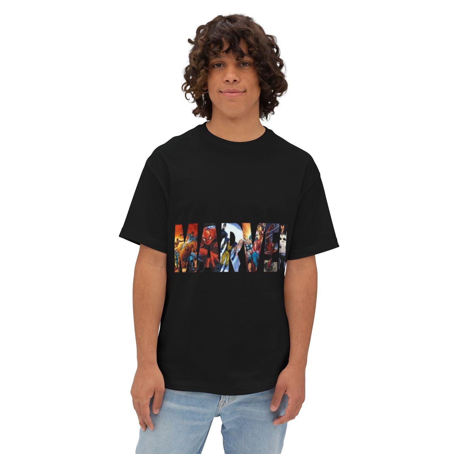 Marvel Captain America Oversized Boxy Tee | Perfect Gift for Comic Fans, Casual Wear, Superhero Merchandise, Marvel Lovers, Holiday Apparel