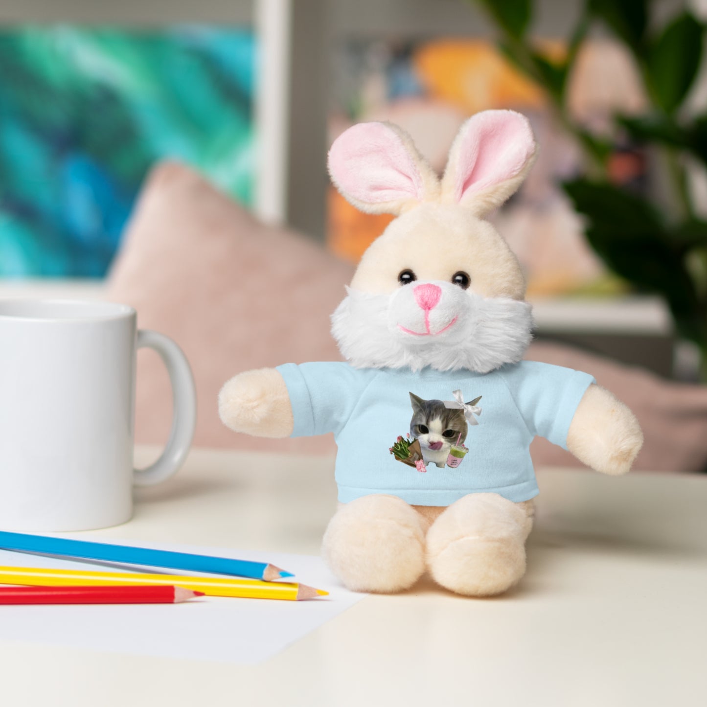 Personalized Stuffed Animal with T-Shirt, Custom Plush Toy, Unique Gift for Kids, Pet-Lovers, Birthday, Baby Shower, Holiday Gift