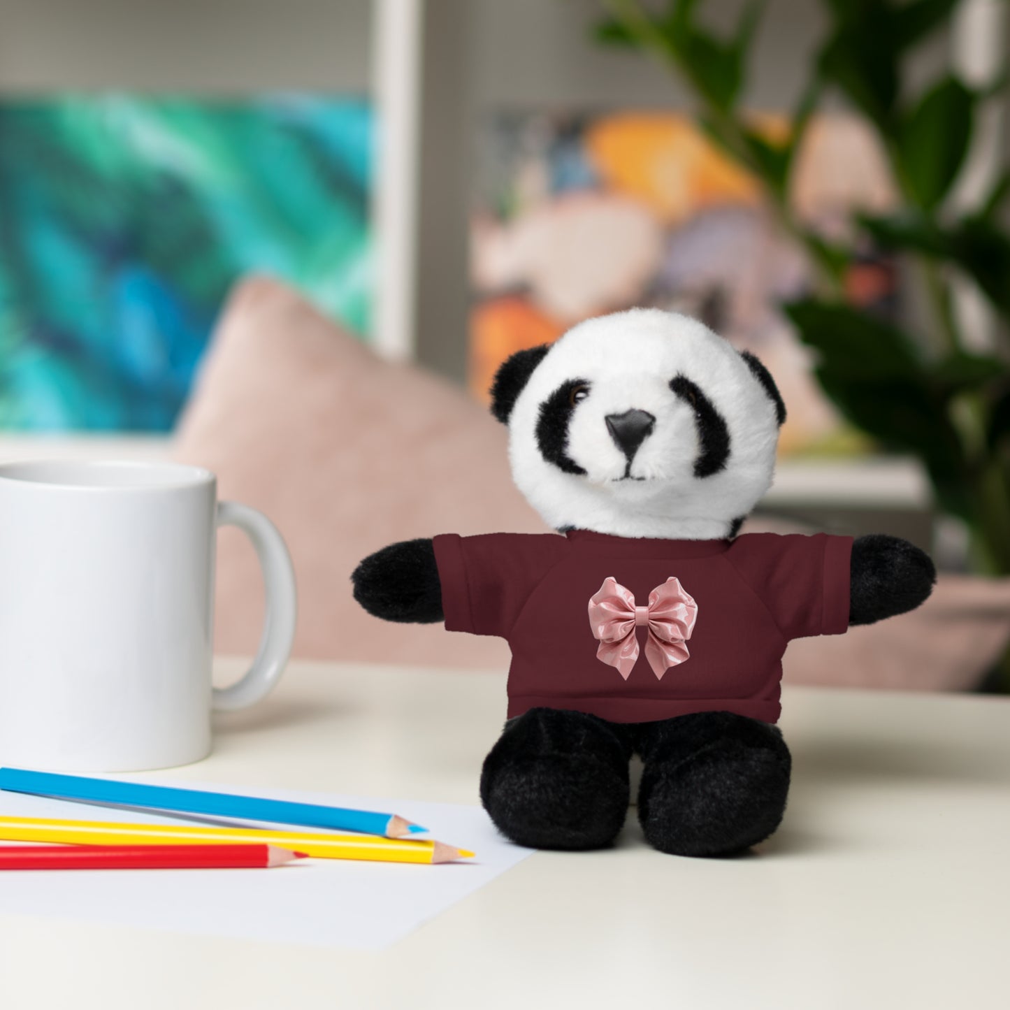 Adorable Customizable Stuffed Animal with Tee, Perfect Gift for Kids, Plush Toy for Birthdays, Baby Shower, Holiday Present, Cuddly Friend