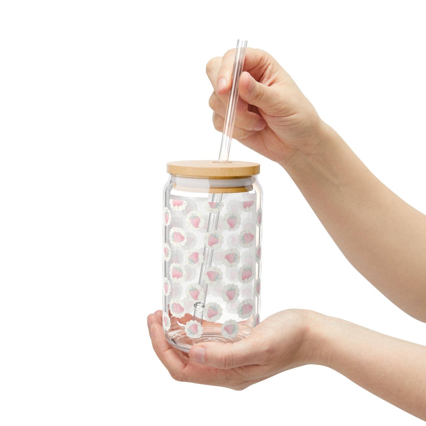 Flared Strawberries Sipper Glass, 16oz