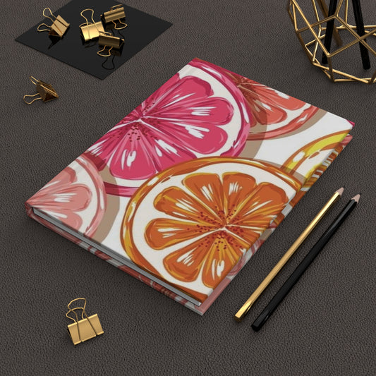 Citrus-Inspired Hardcover Journal - Vibrant Floral Notebook for Daily Writing, Sketching, or Gift Giving, Summer Vibe, Travel Diary