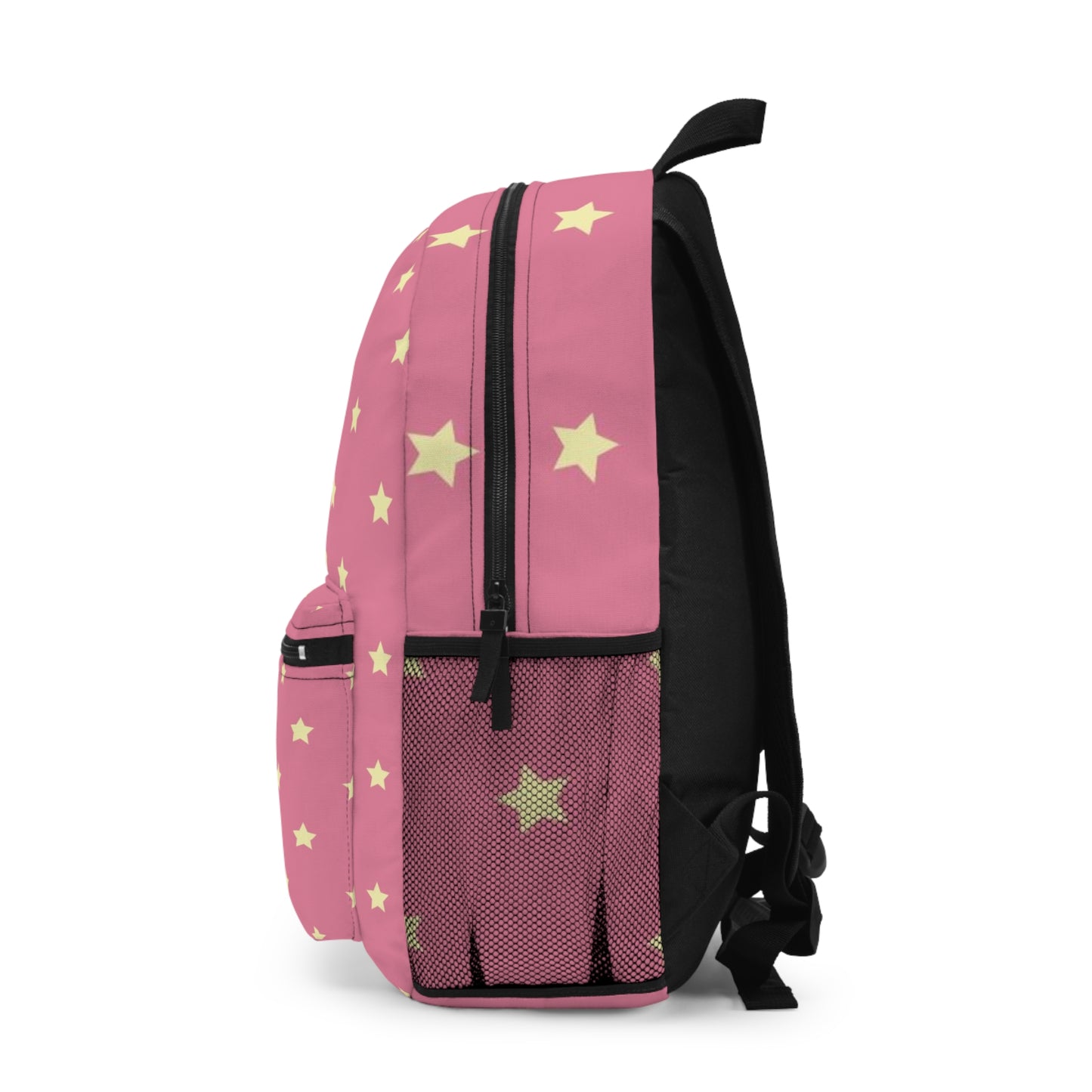 Pink Star Pattern Backpack, Trendy School Bag, Cute Kid's Backpack, Stylish Travel Gear, Gift for Students, Versatile Everyday Use