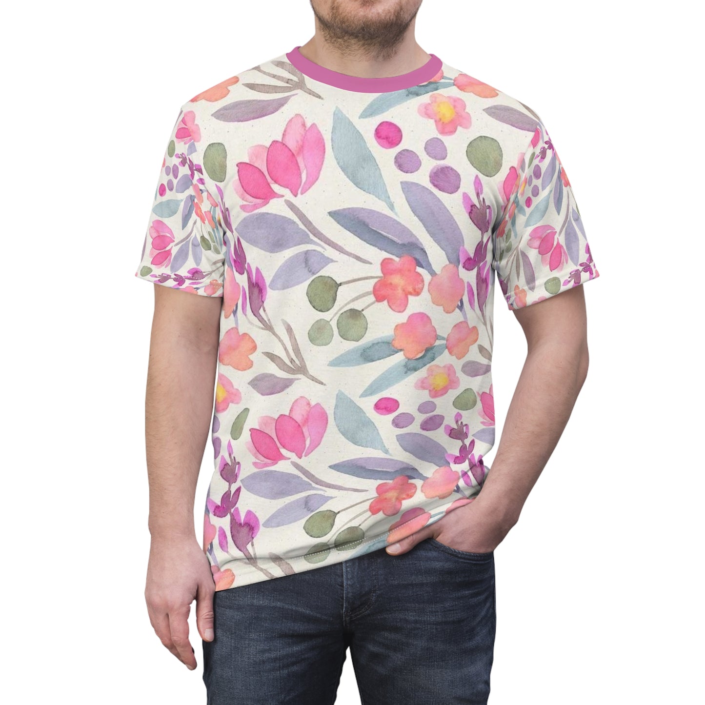 FLoral Scandinavian Unisex Cut & Sew Tee (AOP)