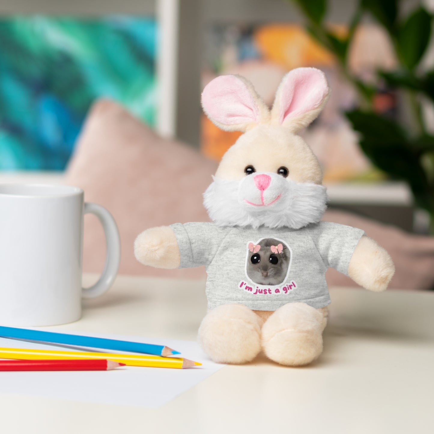 Adorable Stuffed Animal with T-Shirt, Cute Gifts for Kids, Birthday Present, Plush Toy for Girls and Boys, Collectible Teddy Bear