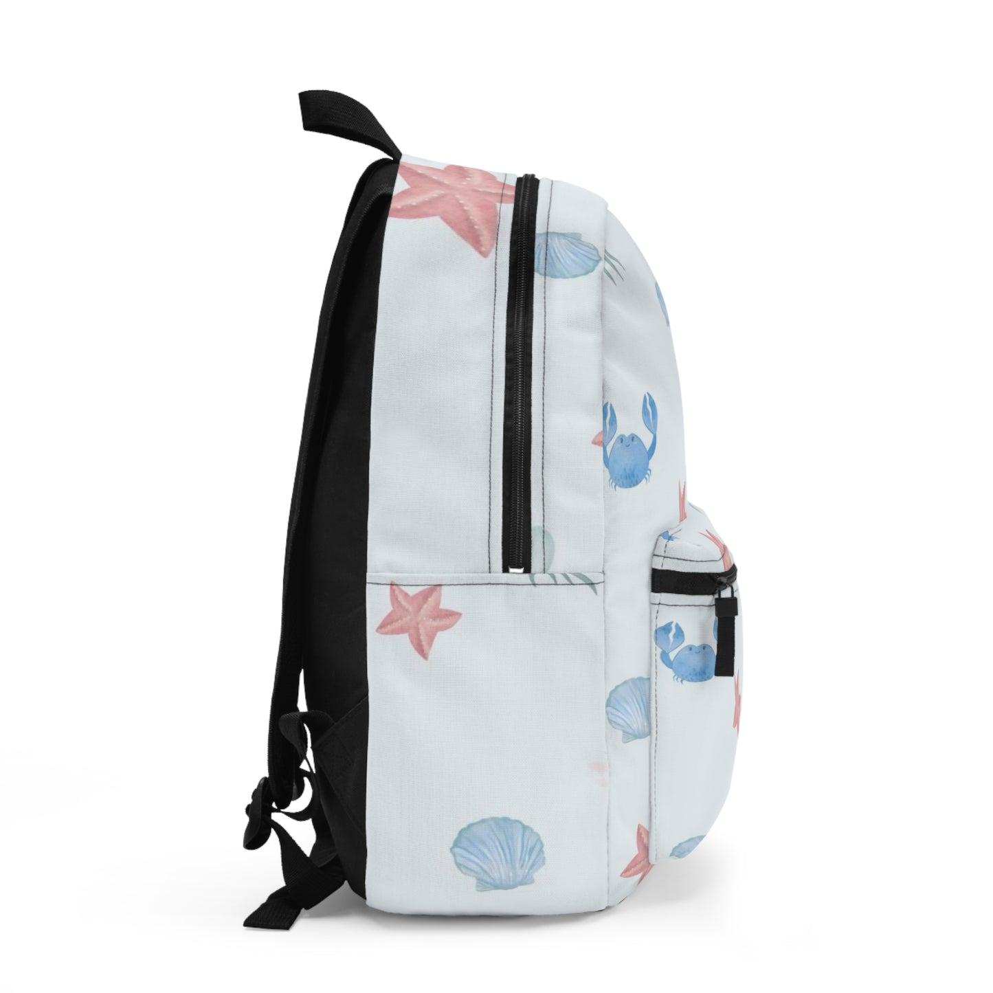 Ocean-Inspired Backpack for Beach Lovers, Nautical Backpack, Jellyfish and Starfish Design, Vacation Gear, Summer Gifts, Eco-Friendly