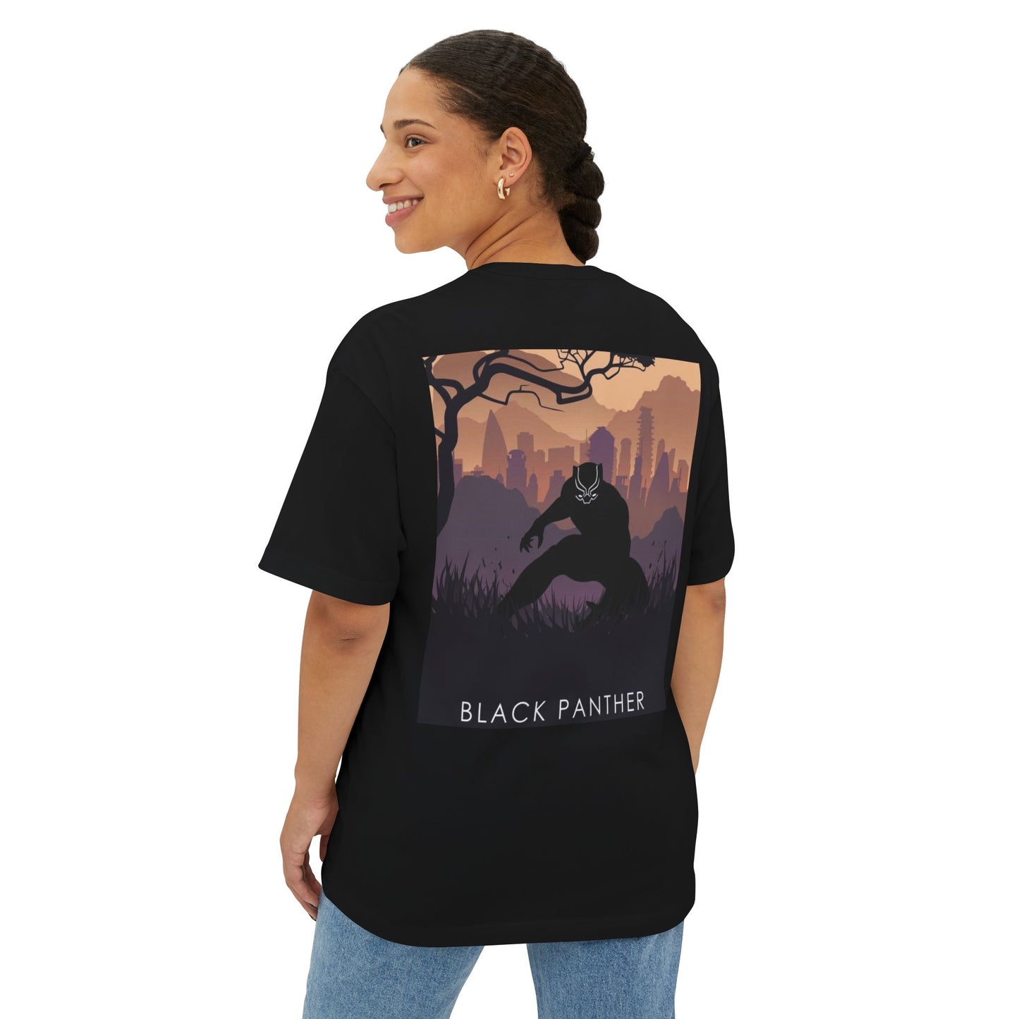 Marvel & Black Panther Unisex Oversized Boxy Tee, Graphic Tee, Superhero Shirt, Comic Book Lover Gift, Casual Wear, Movie Fan Apparel