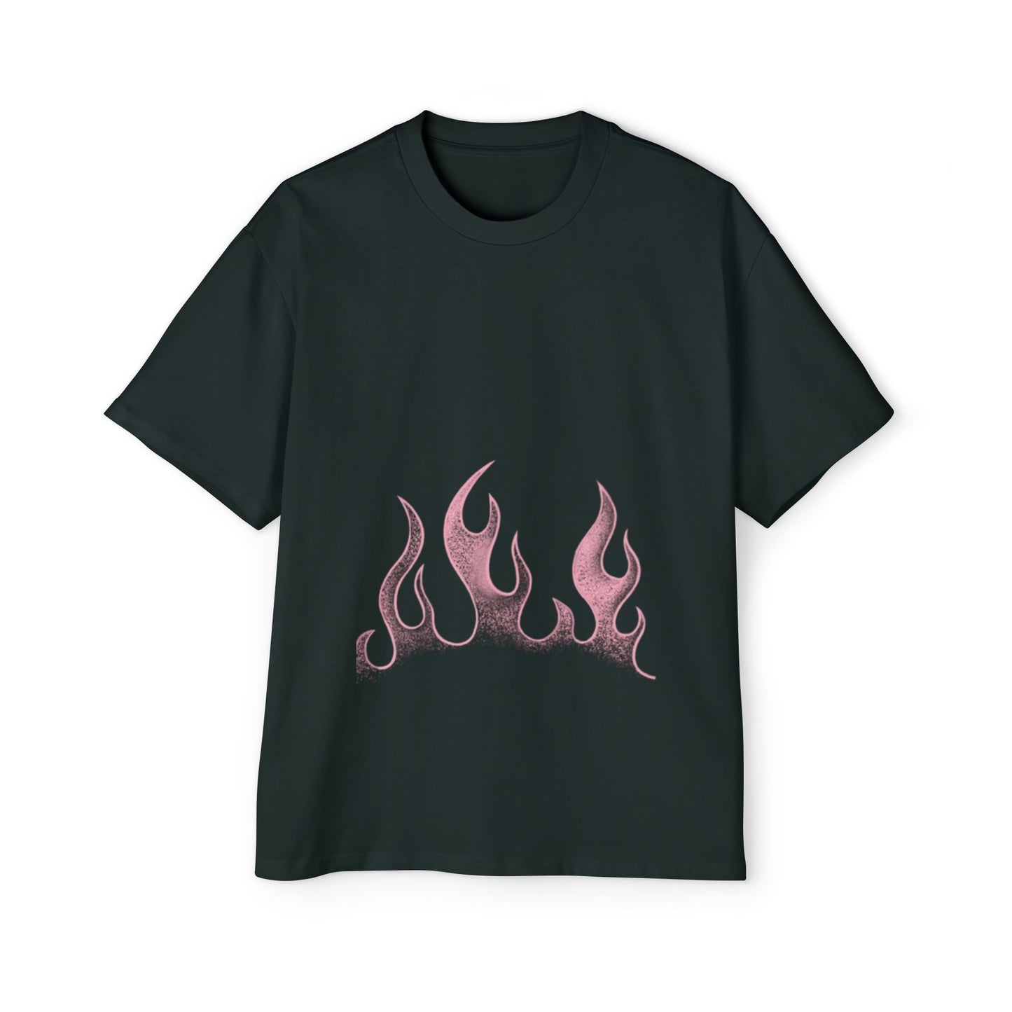 Unisex Pink Flame  Oversized Tee with Pink Flames - Casual Streetwear Shirt, Graphic Tee, Festival Apparel, Unique Gift Idea, Trendy Style