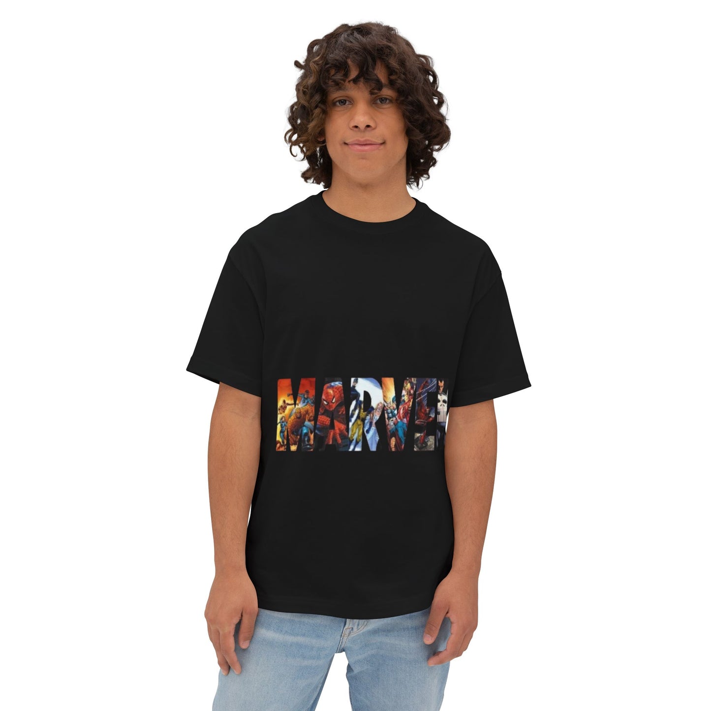 Marvel & Thor Graphic Oversized Tee, Unisex Boxy Shirt, Comic Book Hero T-Shirt, Perfect for Halloween, Gift for Fans, Retro Vibe