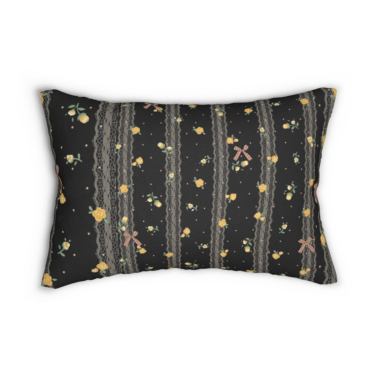 Midnight Bloom Comforter & Pillow Set – Black Lace Elegance with Bows & Florals 🖤🌸🎀