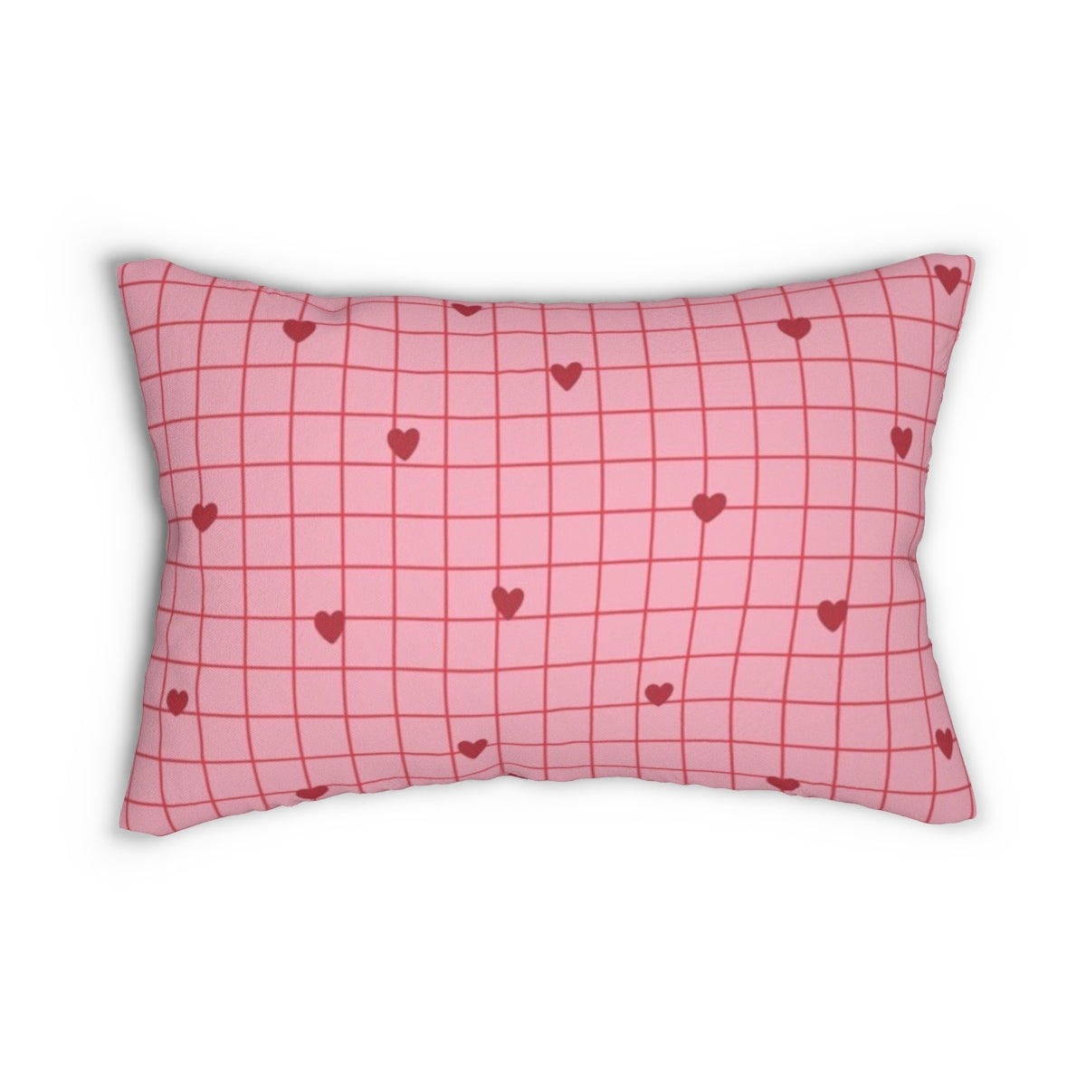 Sweetheart Checkered Comforter & Pillow Set – Pink Bliss with Tiny Red Hearts