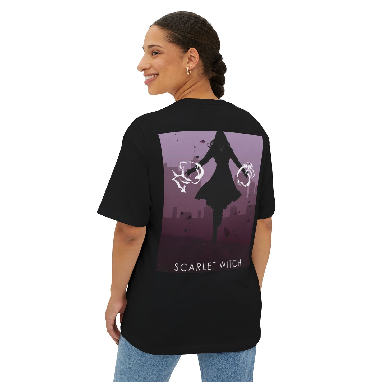 Marvel Scarlet Witch Oversized Boxy Tee, Graphic Tee, Unisex T-Shirt, Fan Apparel, Gift for Comic Lovers, Halloween, Cosplay Shirt