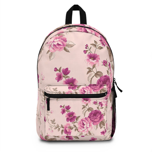 Floral Print Backpack, Stylish Bag for School and Travel, Trendy Floral Rucksack, Perfect Gift for Her, Cute Backpack for Everyday Use