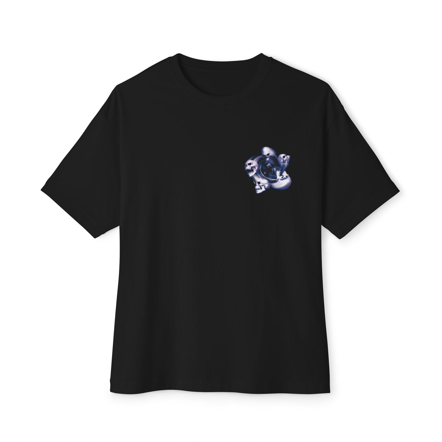 Edgy Men Oversized Tee with Skull Design, Perfect for Casual Wear, Alternative Fashion, Gift for Halloween, Band Merch