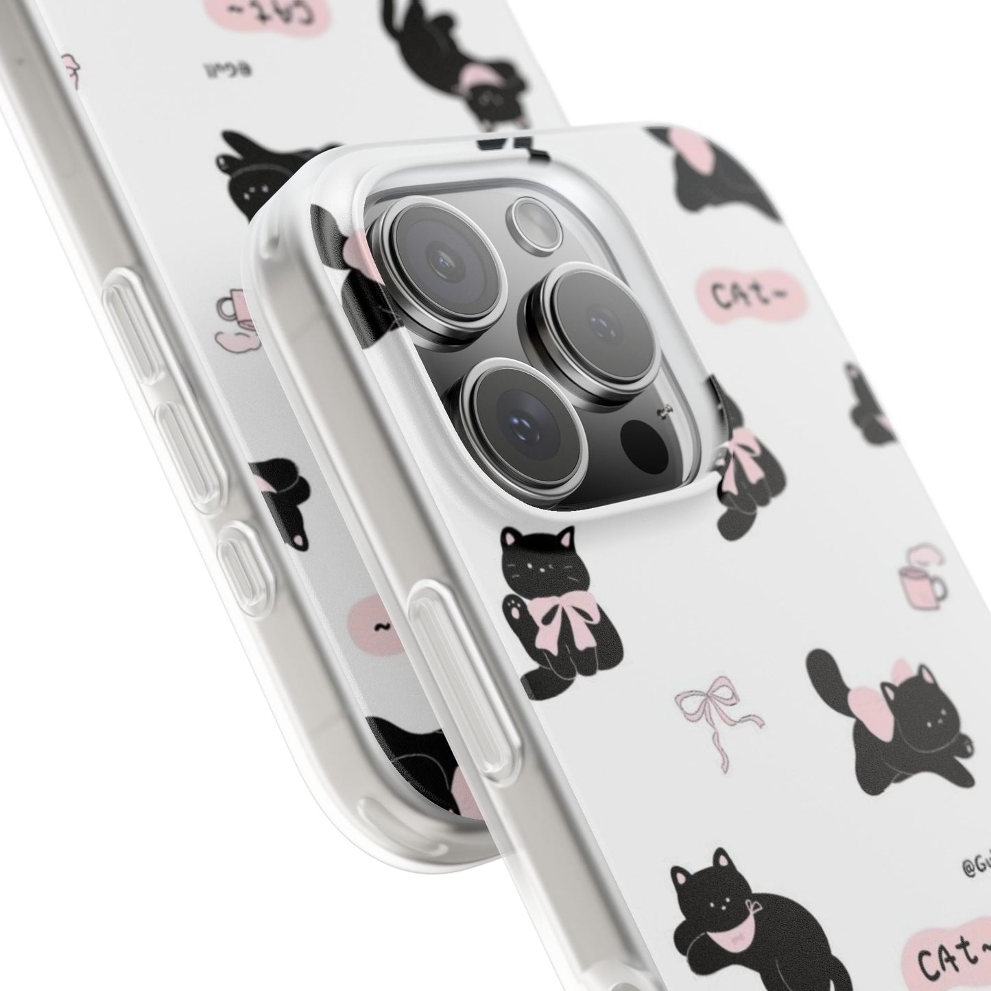 Cute Black Cats Flexi Cases, Cat Phone Case, Cat Lover Gift, Pet Accessories, Kawaii Phone Cover