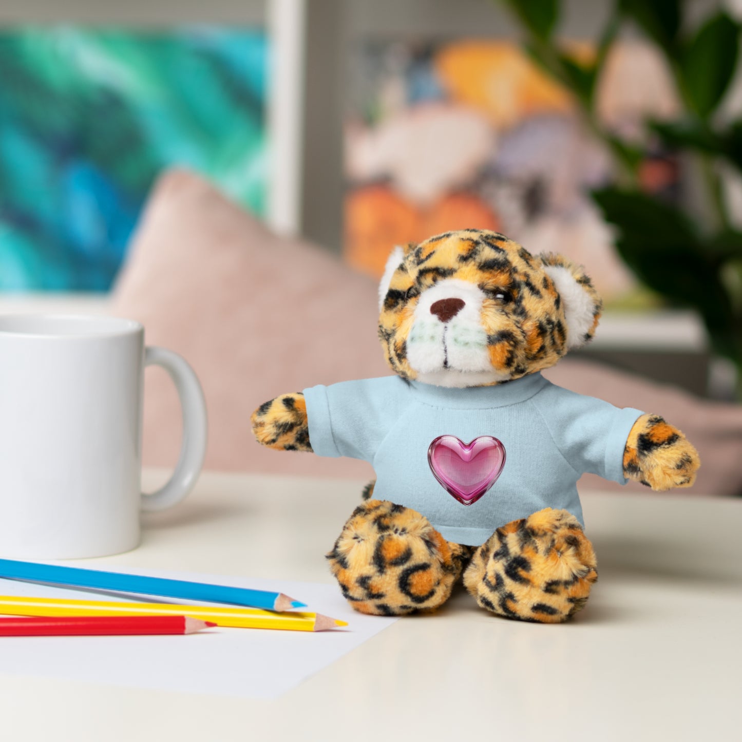 Adorable Stuffed Animal with Heart Tee, Perfect Gift for Kids, Birthdays, Baby Showers, or Just Because