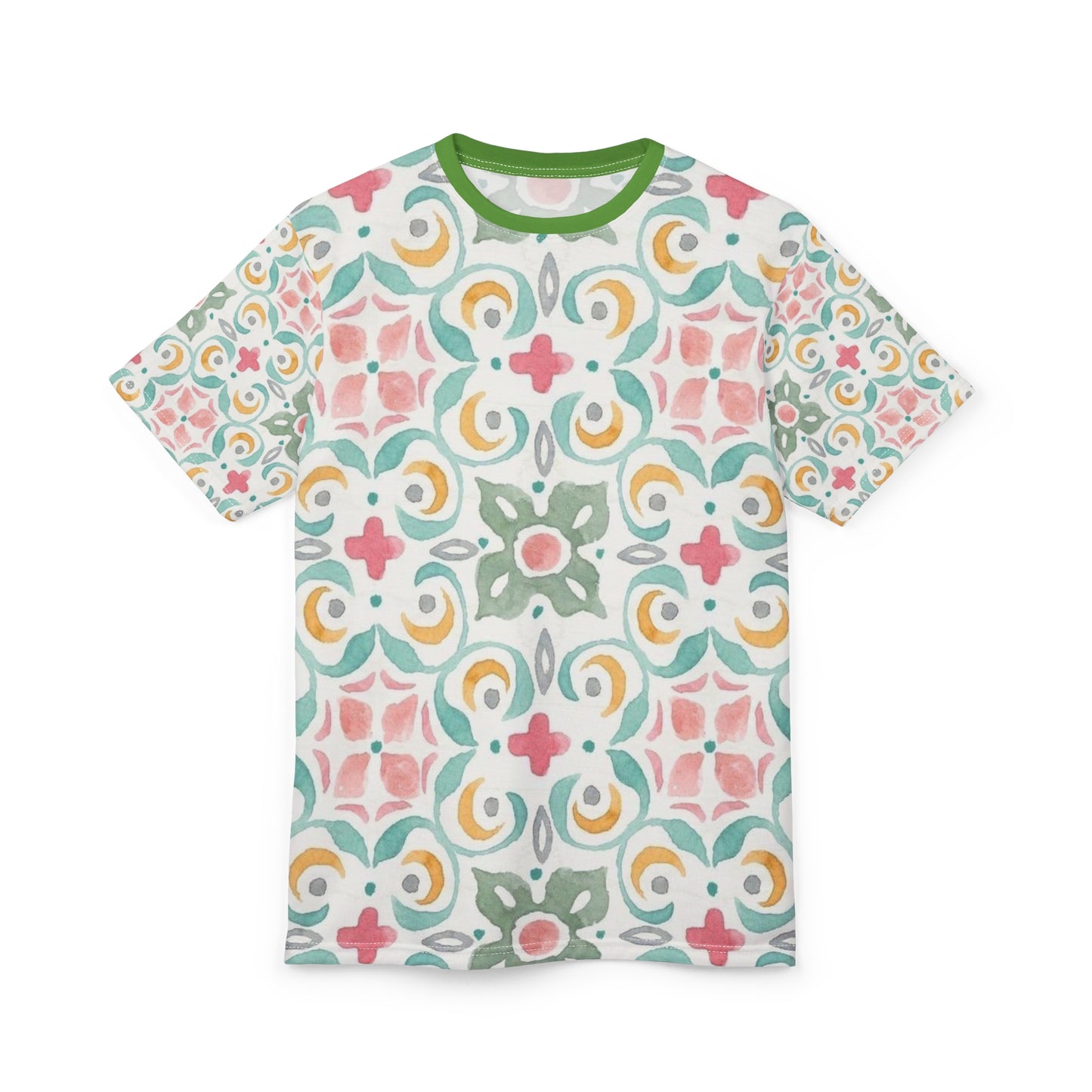 Vibrant Floral Print Scandinavian Unisex Tee, Boho Style, Summer Shirt, Unique Gift, Festival Wear, AOP T-Shirt