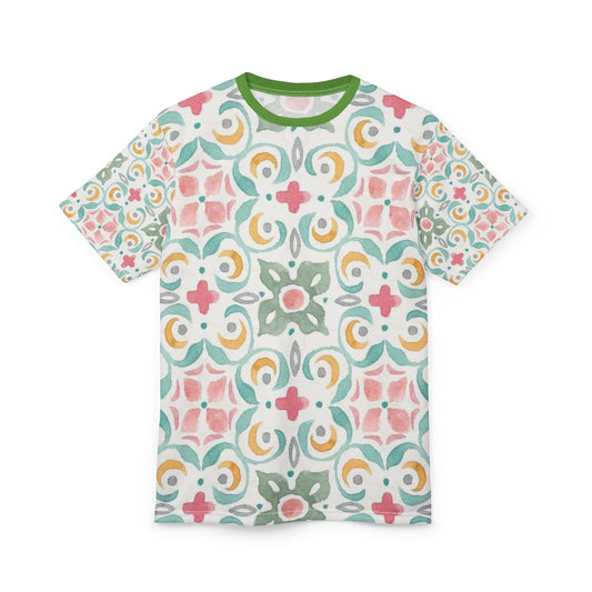 Vibrant Floral Print Scandinavian Unisex Tee, Boho Style, Summer Shirt, Unique Gift, Festival Wear, AOP T-Shirt