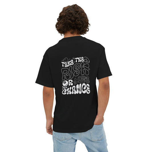 Unisex Boxy Tee - 'Take the Risk or Lose the Chance' Statement Shirt, Casual Wear, Gift for Graduates, Motivational Tee, Summer Fashion