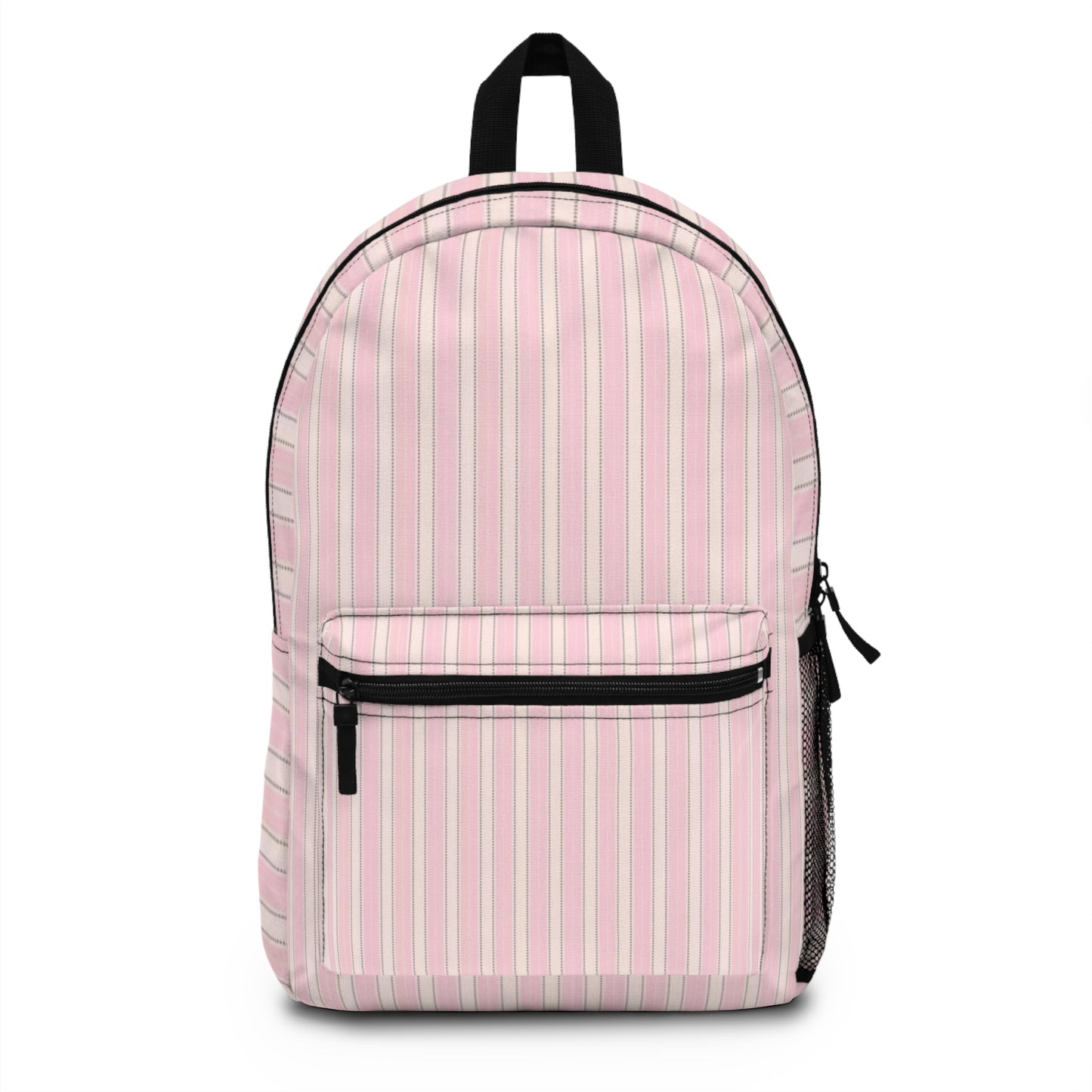 Stylish Pink Striped Backpack - Trendy Daypack for School, Travel, Work, Gift for Students, Back to School Essentials, Casual Carryall