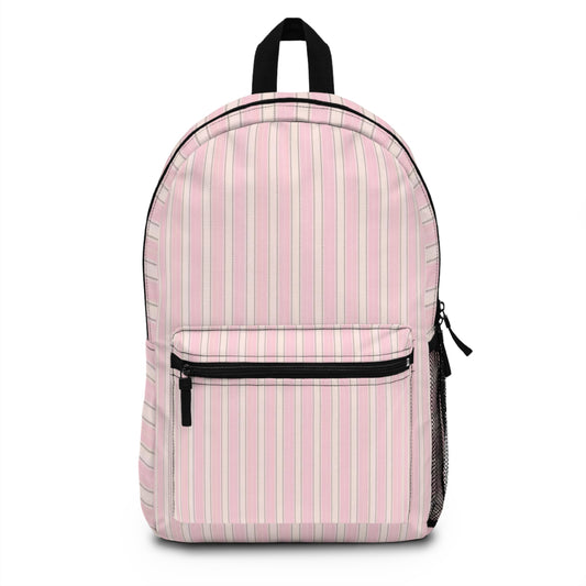 Stylish Pink Striped Backpack - Trendy Daypack for School, Travel, Work, Gift for Students, Back to School Essentials, Casual Carryall