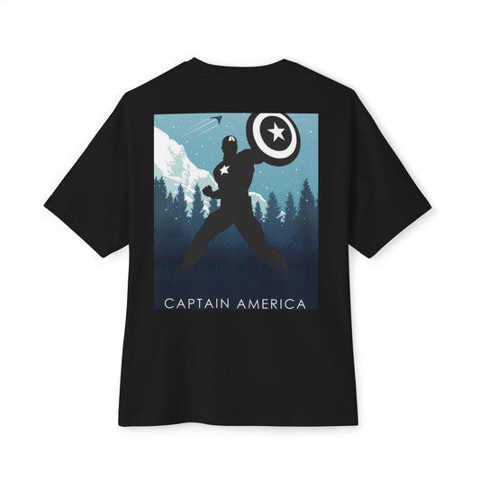 Marvel Captain America Oversized Boxy Tee | Perfect Gift for Comic Fans, Casual Wear, Superhero Merchandise, Marvel Lovers, Holiday Apparel