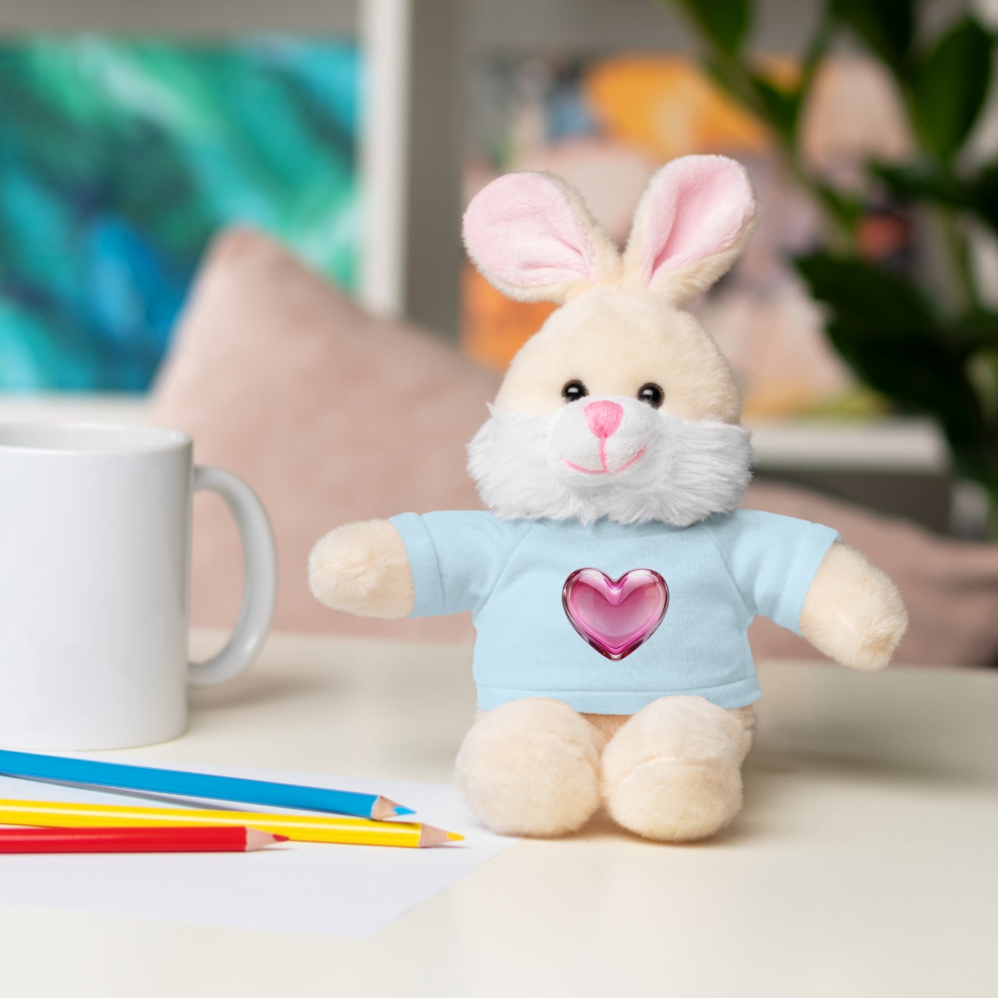 Adorable Stuffed Animal with Heart Tee, Perfect Gift for Kids, Birthdays, Baby Showers, or Just Because