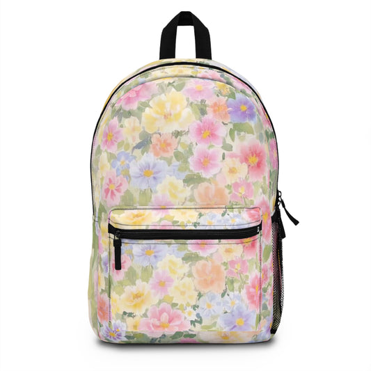 Floral Print Backpack, Stylish School Bag, Trendy Travel Backpack, Flower Pattern Daypack, Cute Floral Rucksack