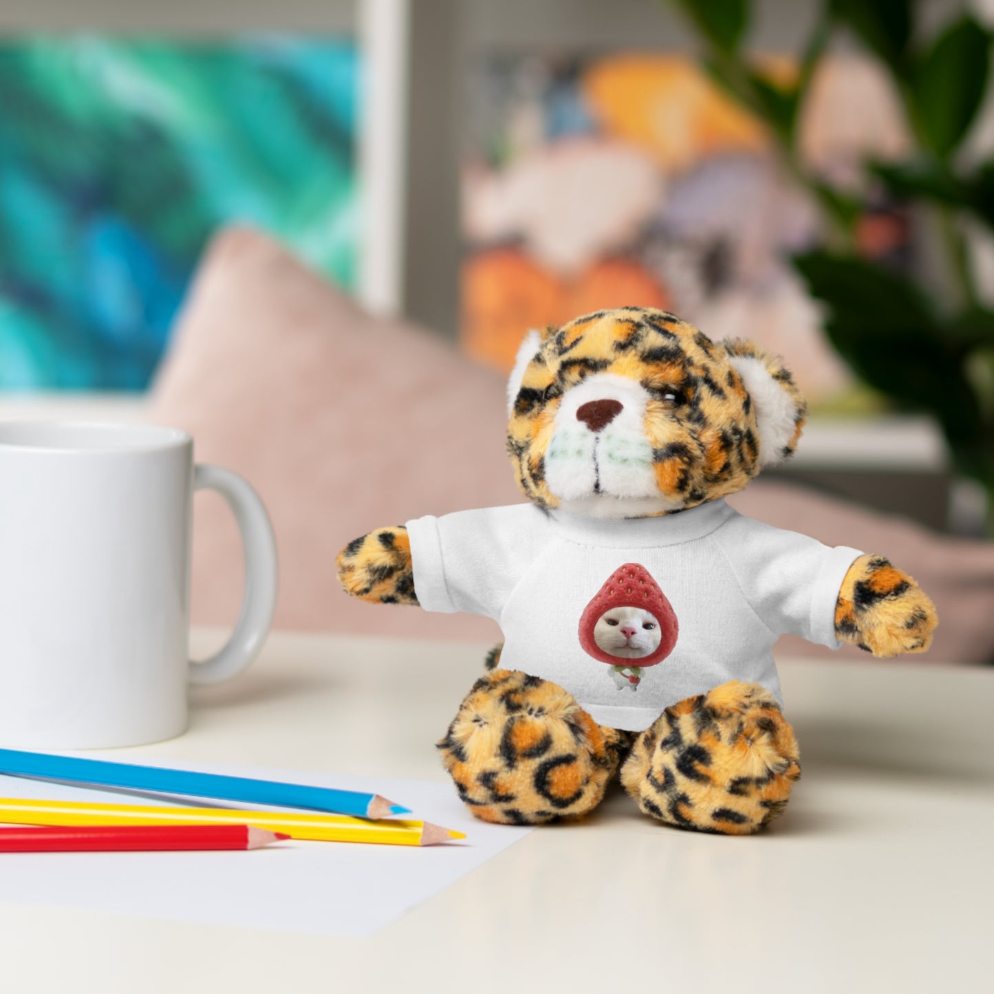 Cute Customizable Stuffed Animals with T-Shirt for Kids, Adorable Gifts, Plush Toys, Birthday Surprises, Collectible Toys, Keepsake Gifts