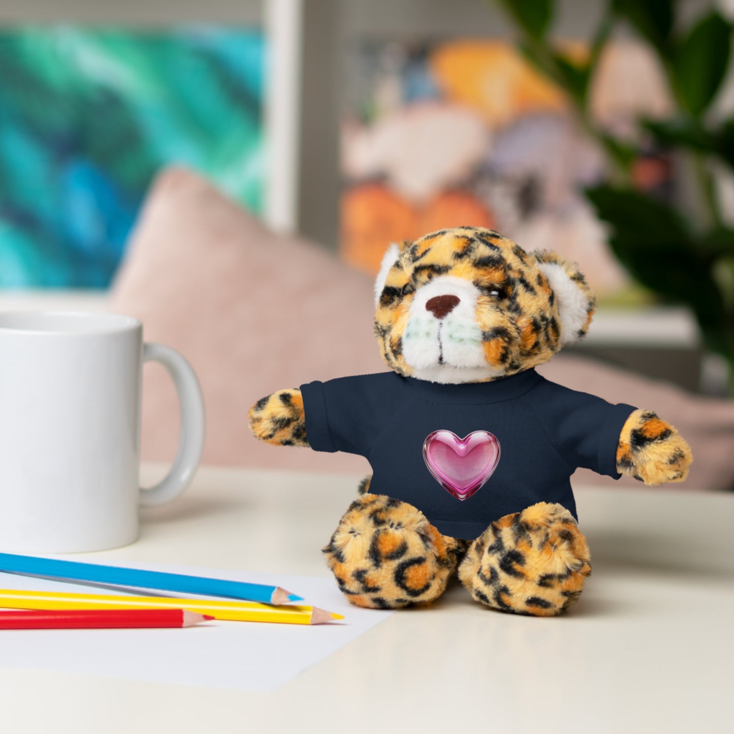 Adorable Stuffed Animal with Heart Tee, Perfect Gift for Kids, Birthdays, Baby Showers, or Just Because
