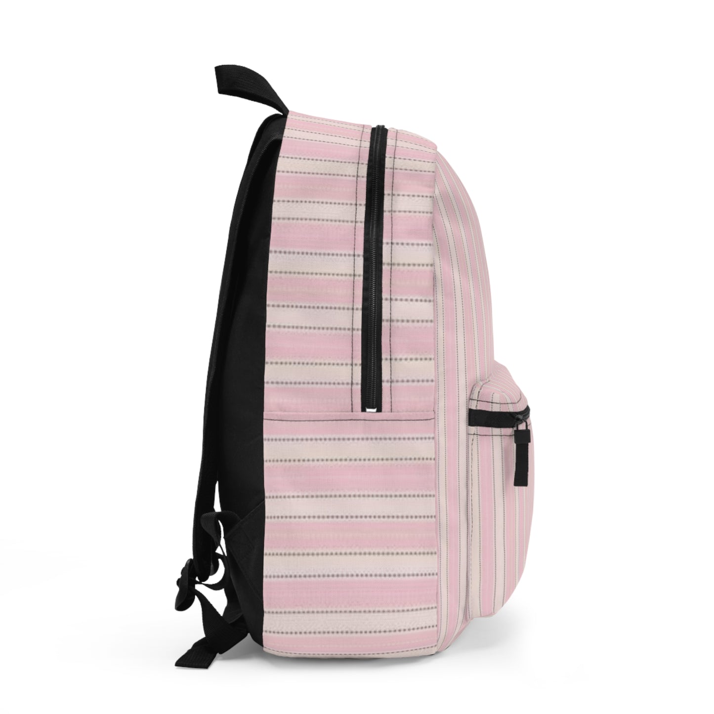 Stylish Pink Striped Backpack - Trendy Daypack for School, Travel, Work, Gift for Students, Back to School Essentials, Casual Carryall