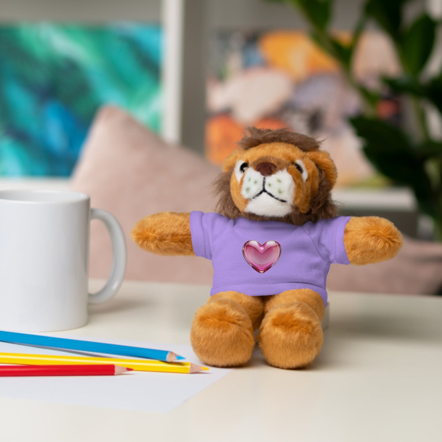 Adorable Stuffed Animal with Heart Tee, Perfect Gift for Kids, Birthdays, Baby Showers, or Just Because