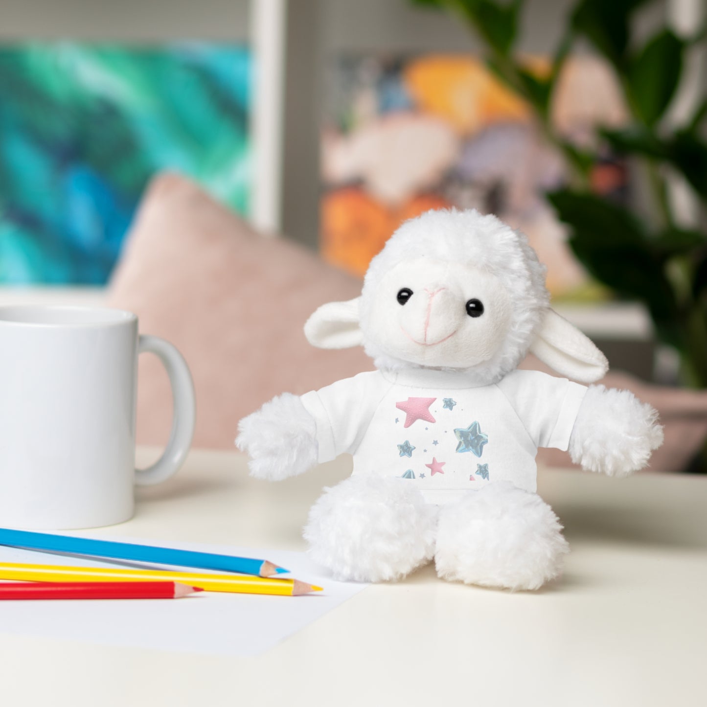 Adorable Stuffed Bear with Tee, Cute Gift for Kids, Soft Plush Toy for Birthdays, Nursery Decor, Cuddle Buddies