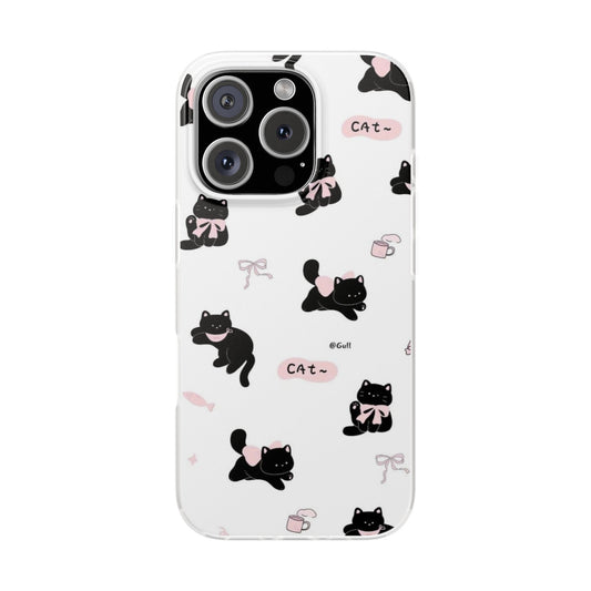 Cute Black Cats Flexi Cases, Cat Phone Case, Cat Lover Gift, Pet Accessories, Kawaii Phone Cover