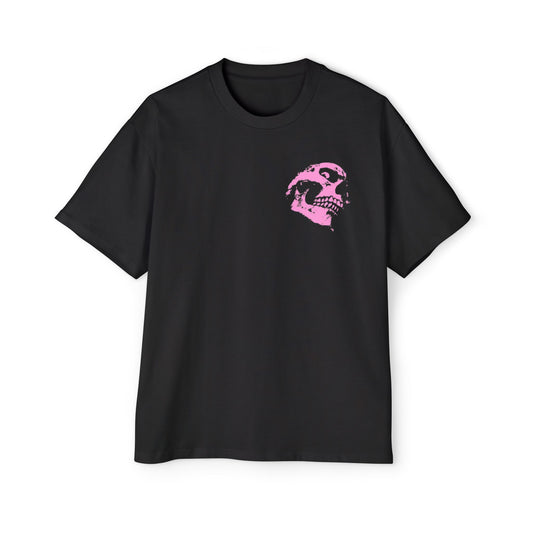 Pink Skull Unisex Oversized Skull Graphic Tee - Streetwear, Casual, Halloween, Unisex Fashion, Unique Gift