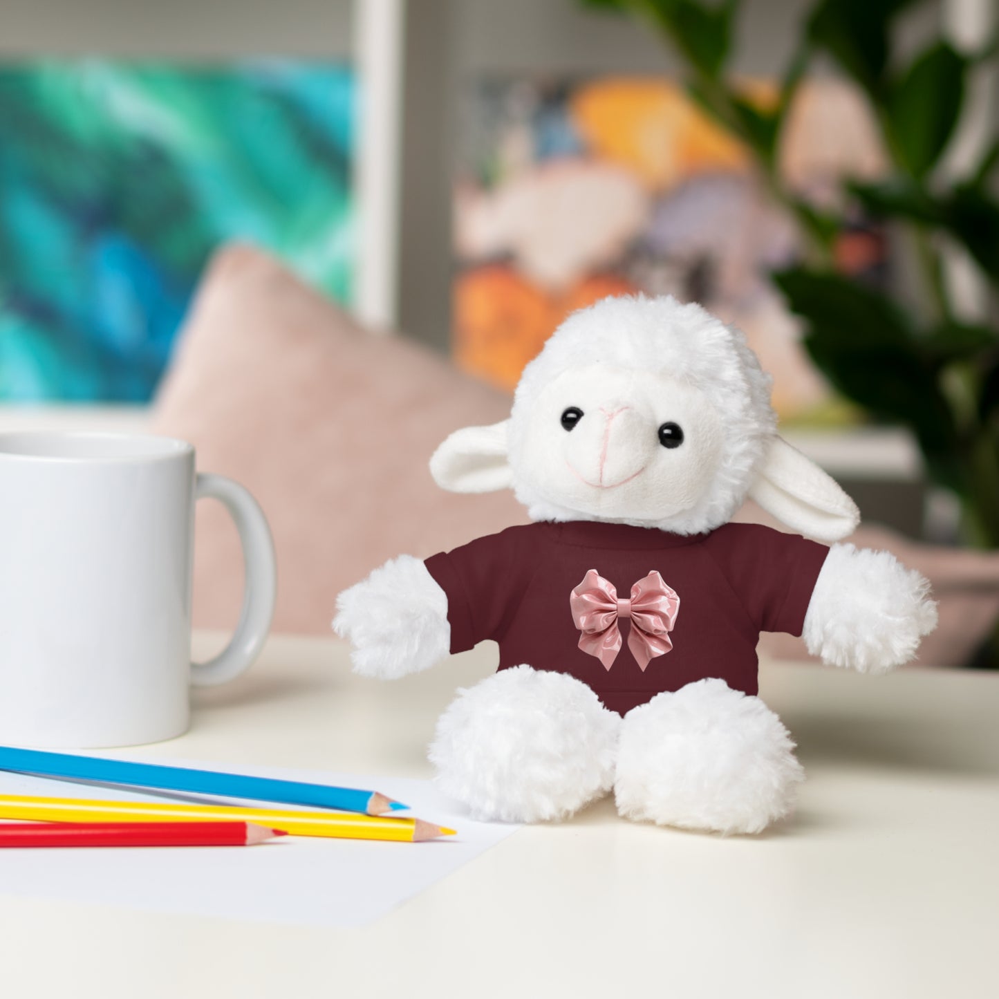 Adorable Customizable Stuffed Animal with Tee, Perfect Gift for Kids, Plush Toy for Birthdays, Baby Shower, Holiday Present, Cuddly Friend