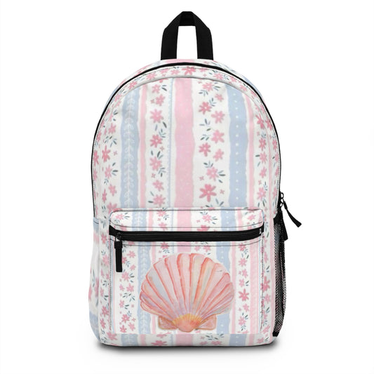 Floral Shell Backpack - Cute School Bag, Travel Backpack, Trendy Toddler Backpack, Gift for Kids, Boho Style Daypack