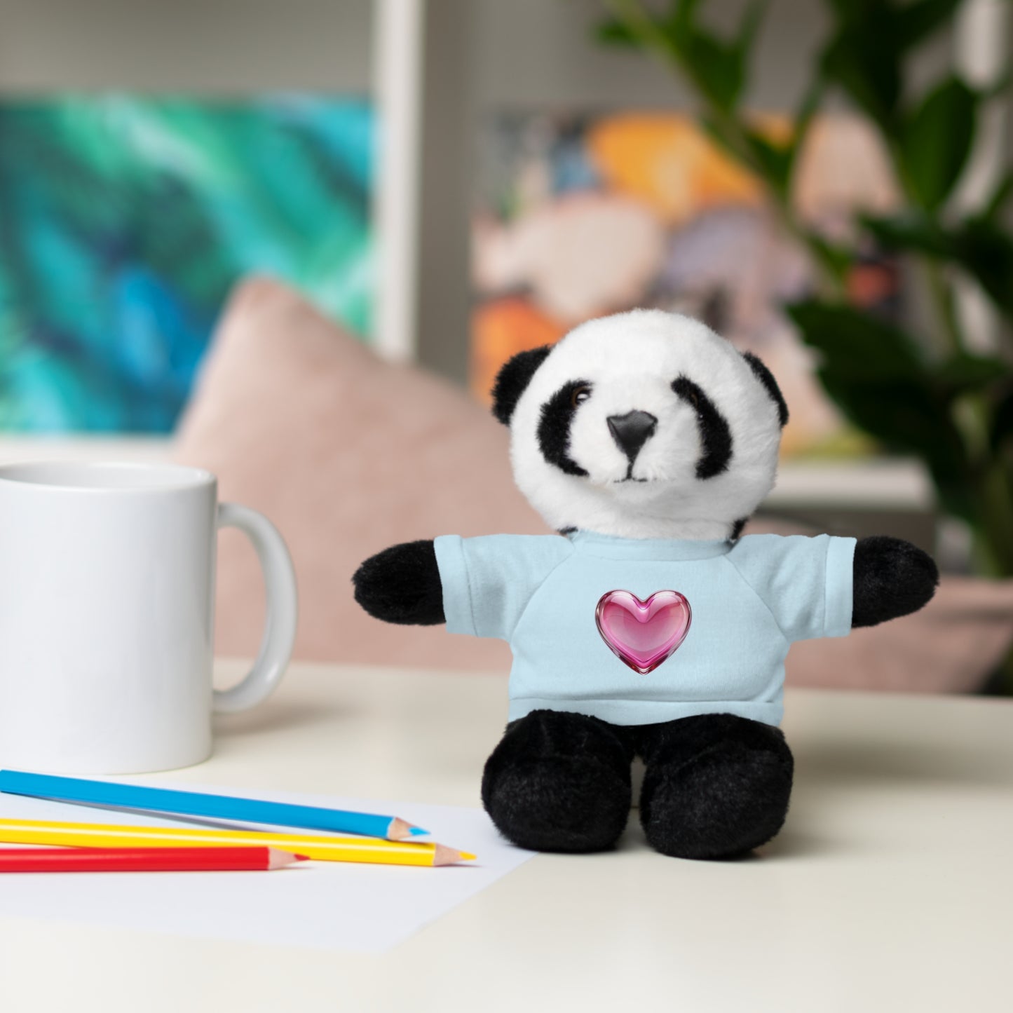 Adorable Stuffed Animal with Heart Tee, Perfect Gift for Kids, Birthdays, Baby Showers, or Just Because